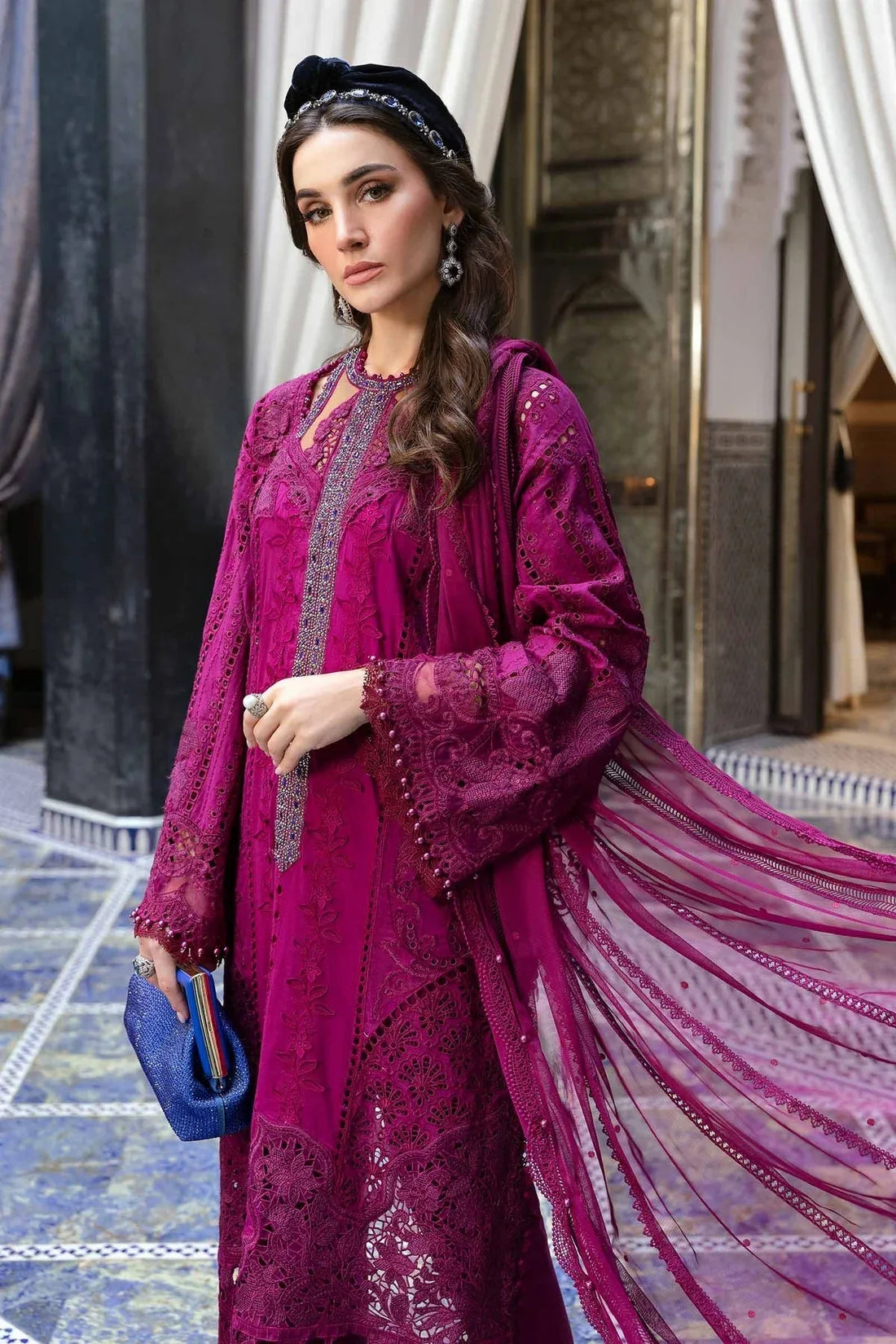 Maria B | Luxury Lawn 25 | D-2502-B - Rang-e-Khaas
