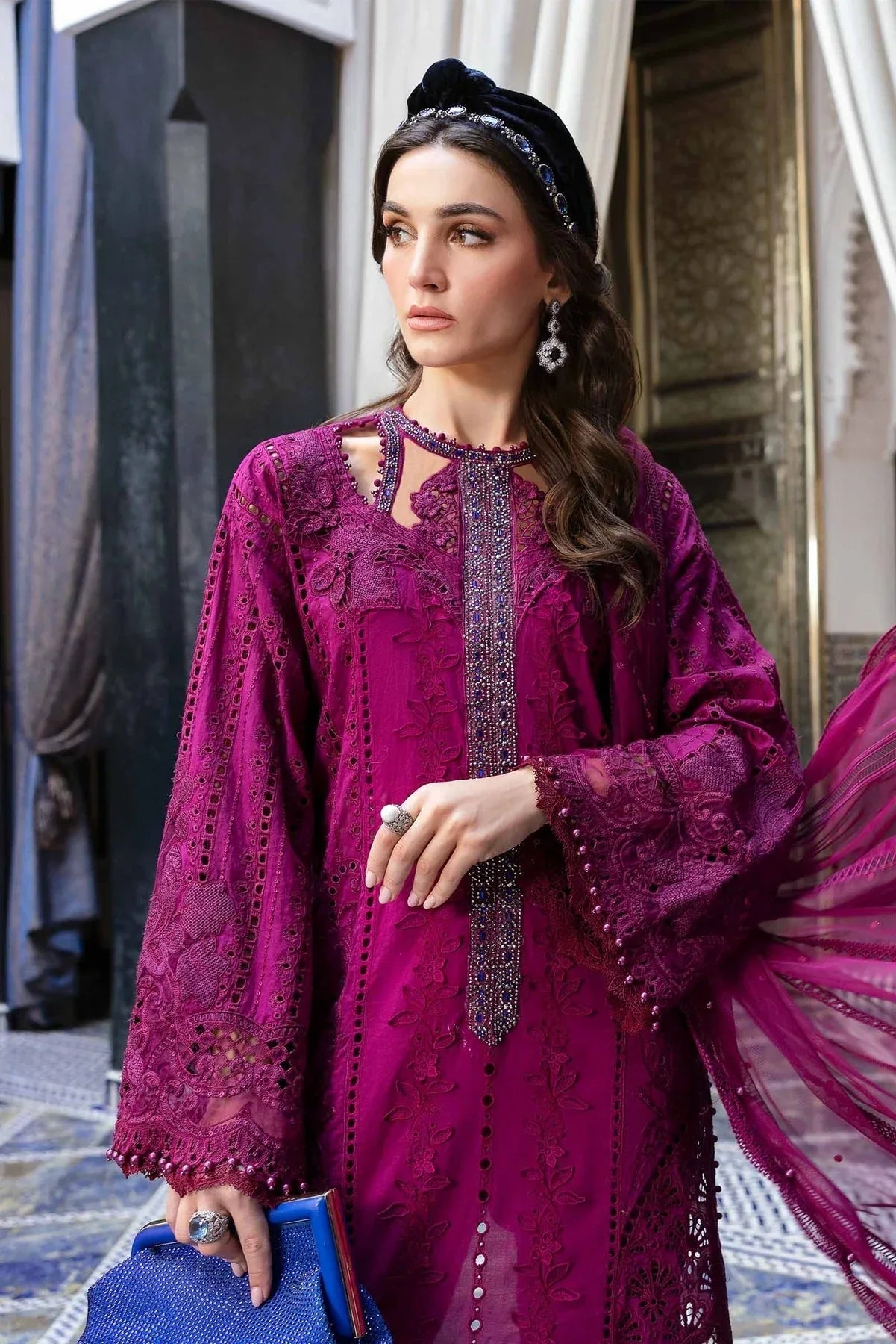 Maria B | Luxury Lawn 25 | D-2502-B - Rang-e-Khaas