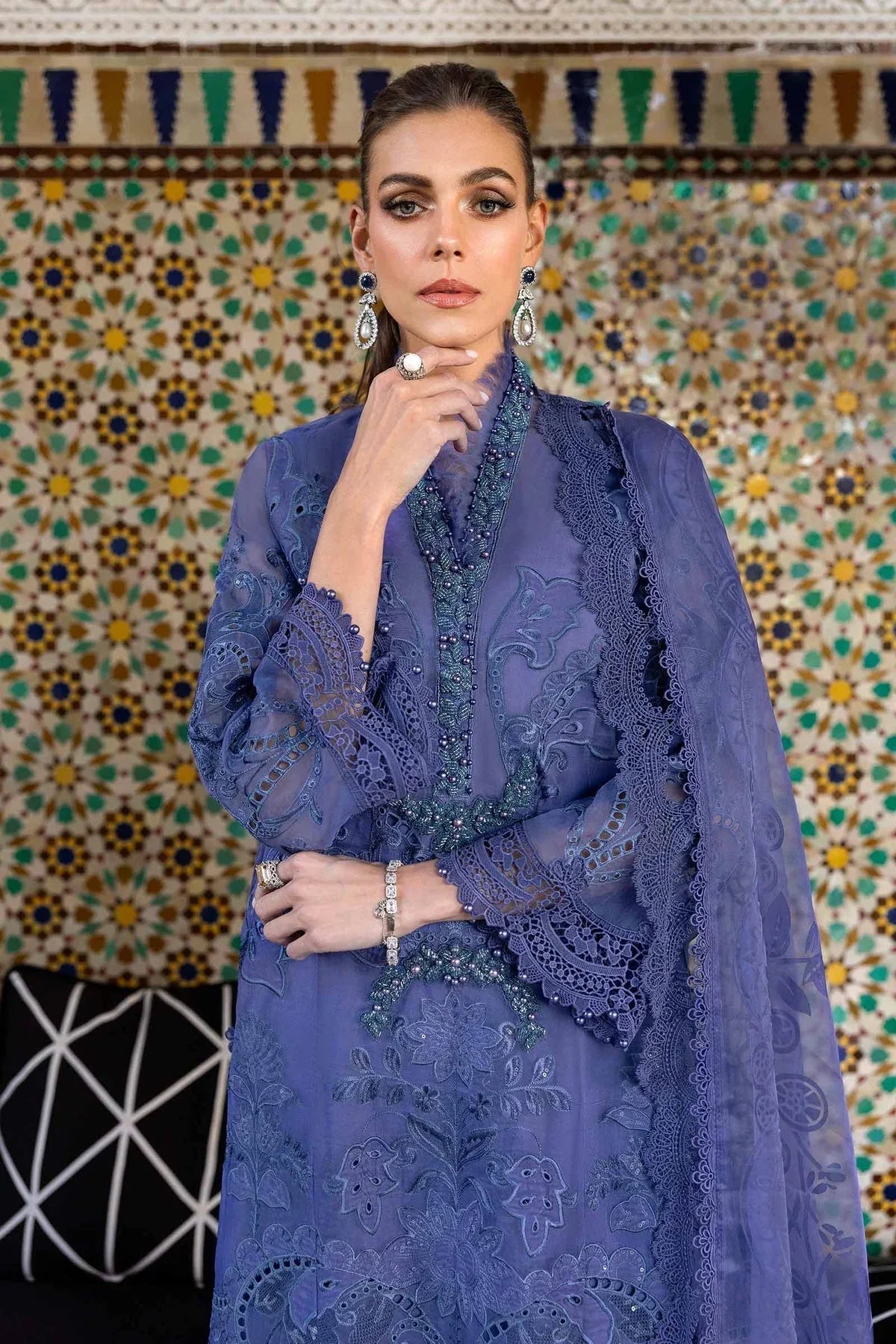 Maria B | Luxury Lawn 25 | D-2506-B - Rang-e-Khaas