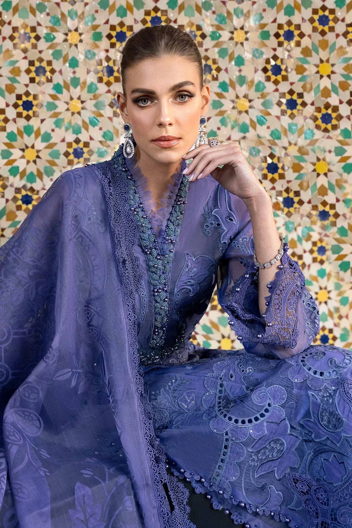 Maria B | Luxury Lawn 25 | D-2506-B - Rang-e-Khaas