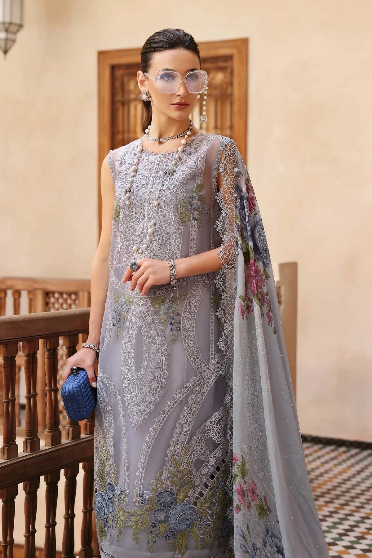 Maria B | Luxury Lawn 25 | D-2509-B - Rang-e-Khaas