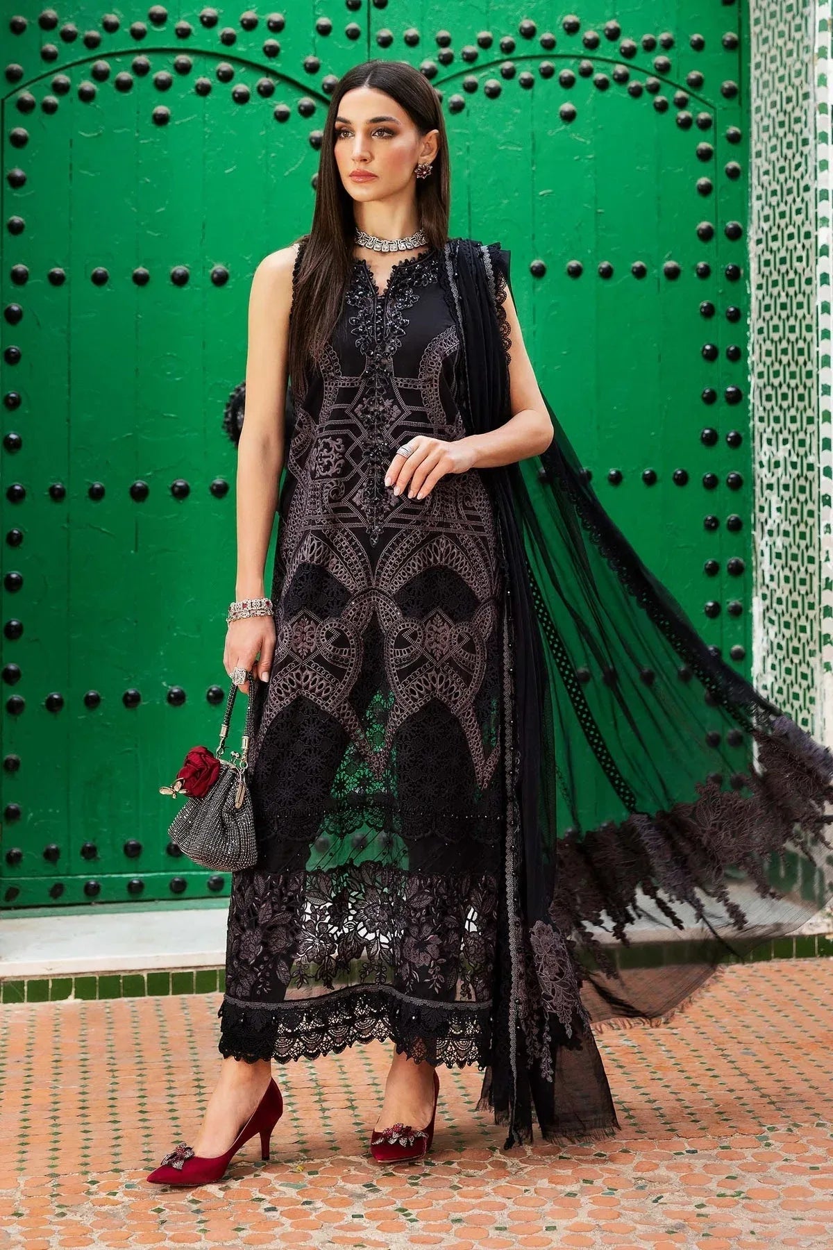 Maria B | Luxury Lawn 25 | D-2512-B - Rang-e-Khaas