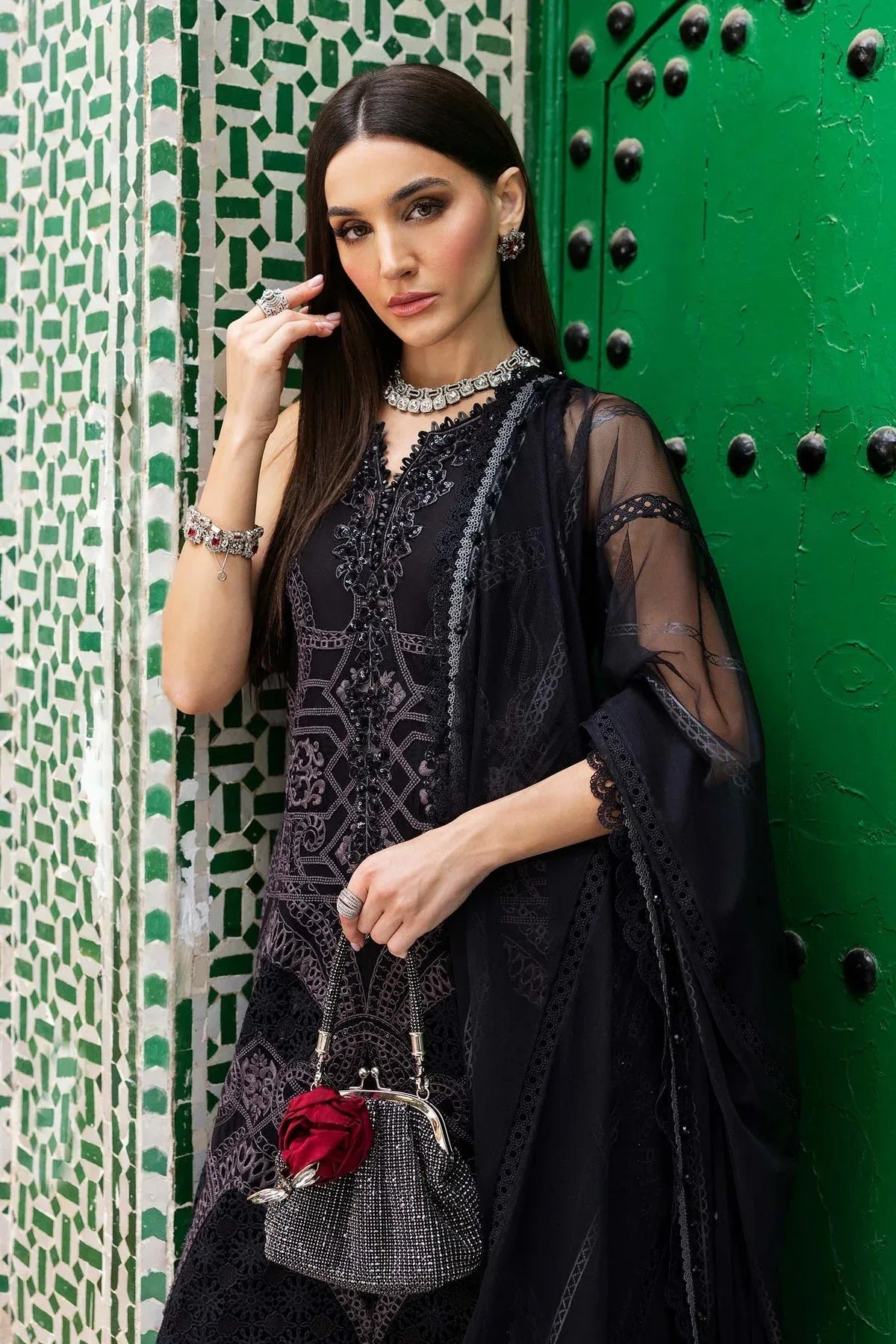 Maria B | Luxury Lawn 25 | D-2512-B - Rang-e-Khaas