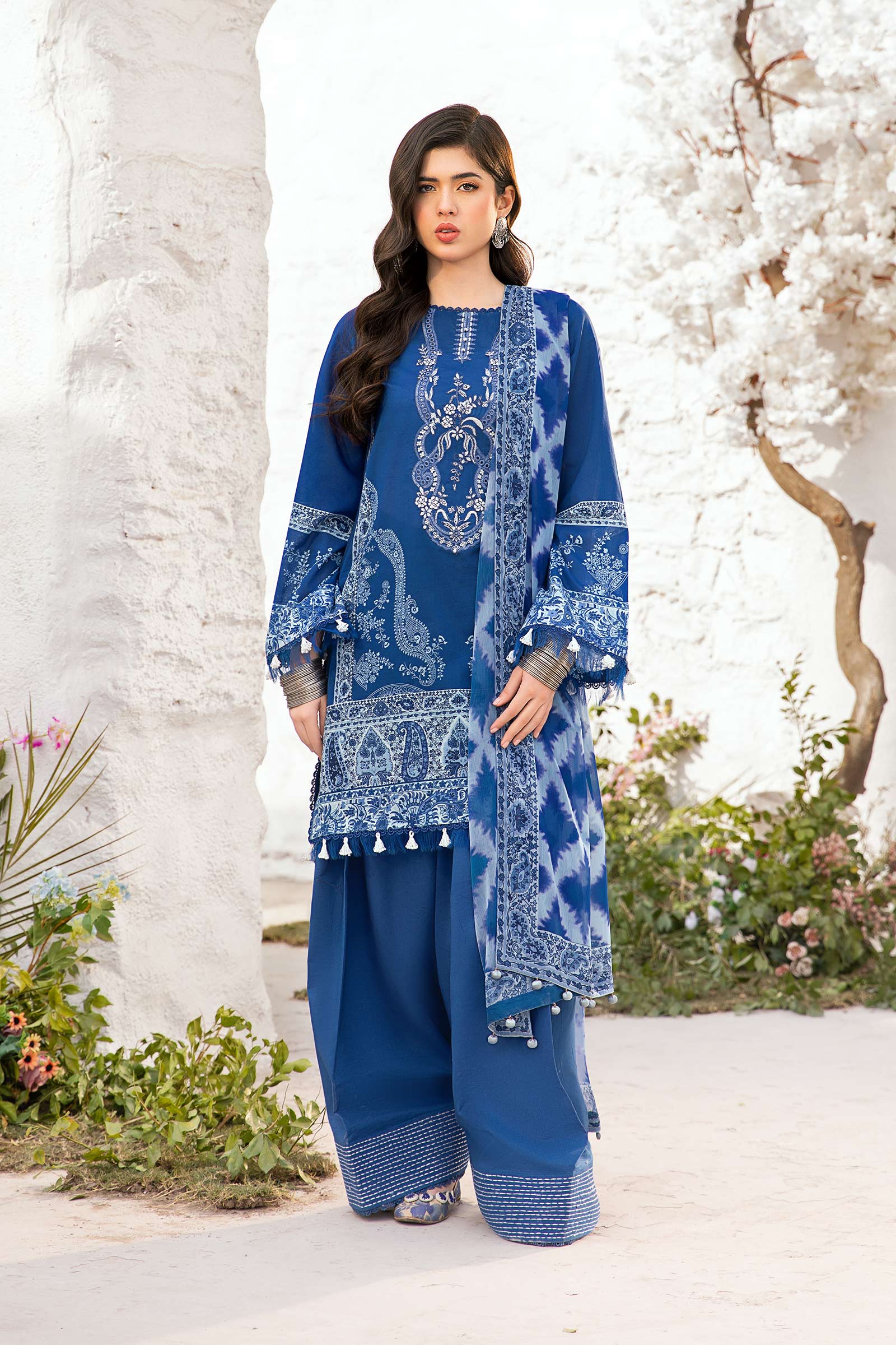 Maria B | M Basic Summer Lawn 25 | MB-CUS25-703B - Rang-e-Khaas