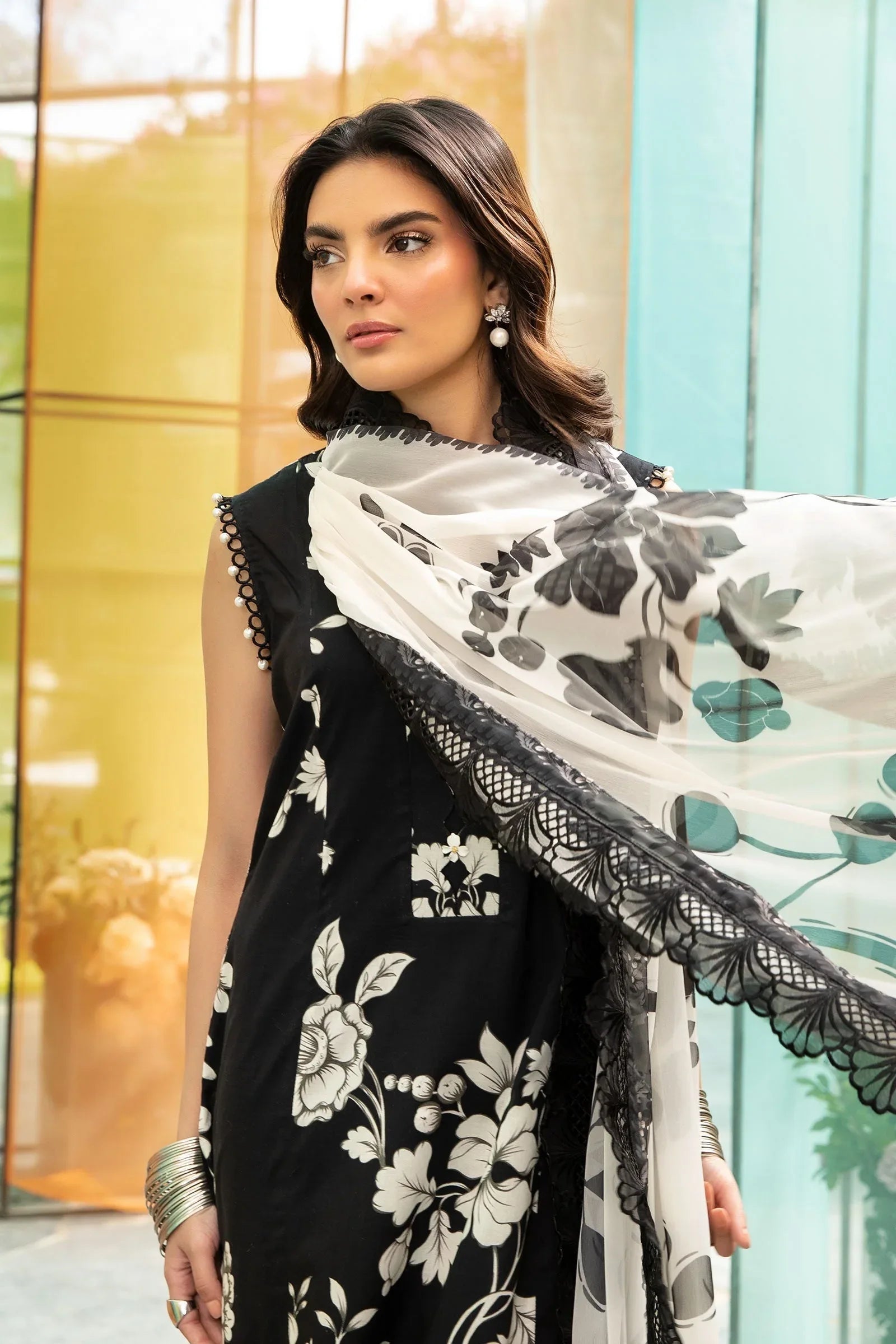Maria B | M Basic Summer Lawn 25 | MB-CUS25-706B - Rang-e-Khaas