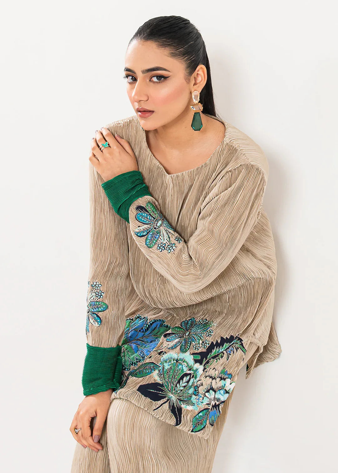Maria Osama Khan | Claire Pleated Silk | Stardust - Rang-e-Khaas