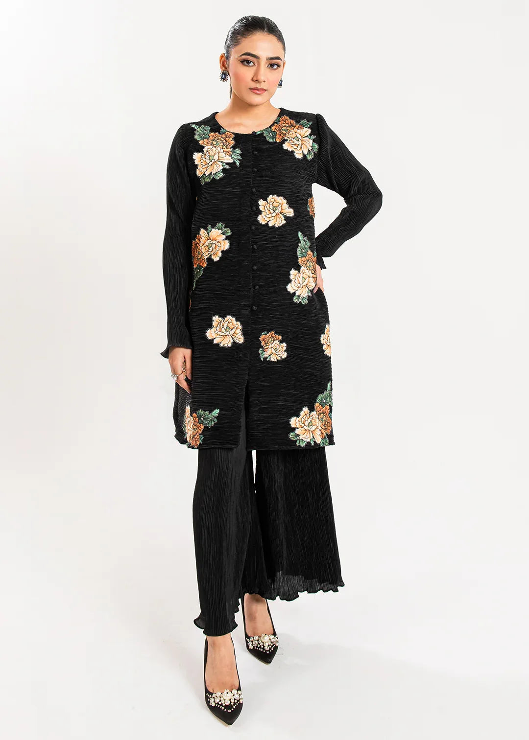 Maria Osama Khan | Claire Pleated Silk | Twilight - Rang-e-Khaas