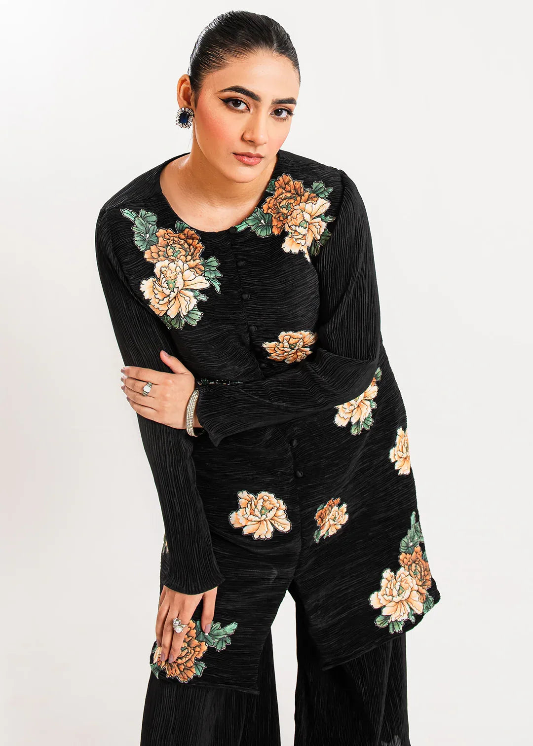 Maria Osama Khan | Claire Pleated Silk | Twilight - Rang-e-Khaas