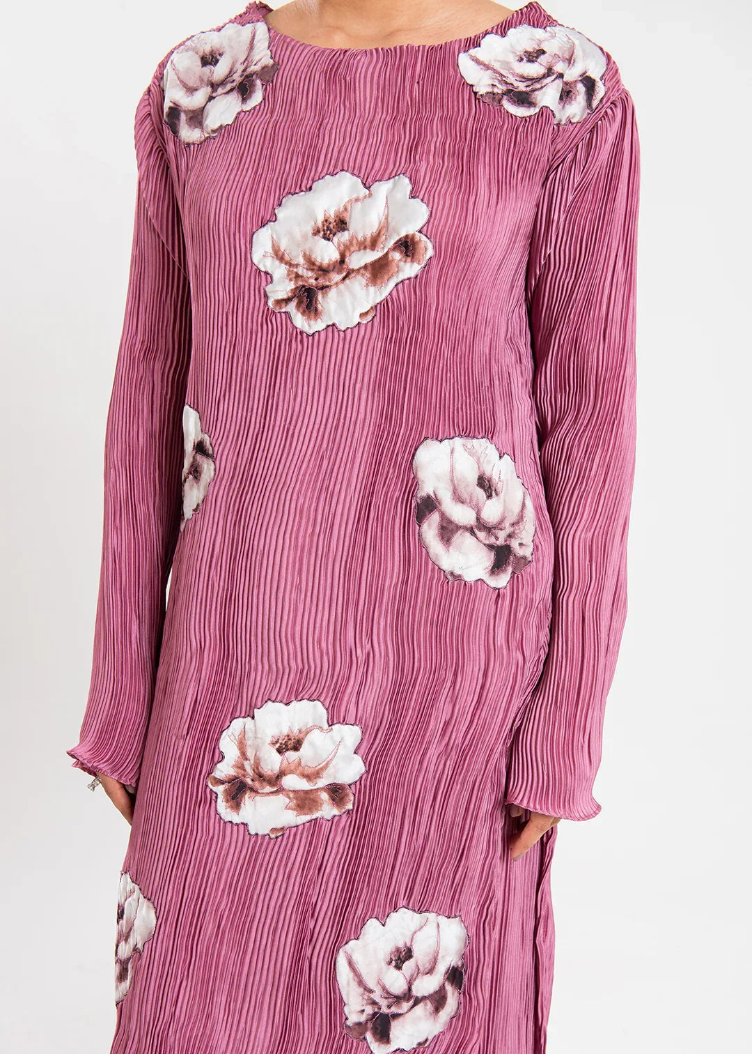 Maria Osama Khan | Claire Pleated Silk | Rosy - Rang-e-Khaas