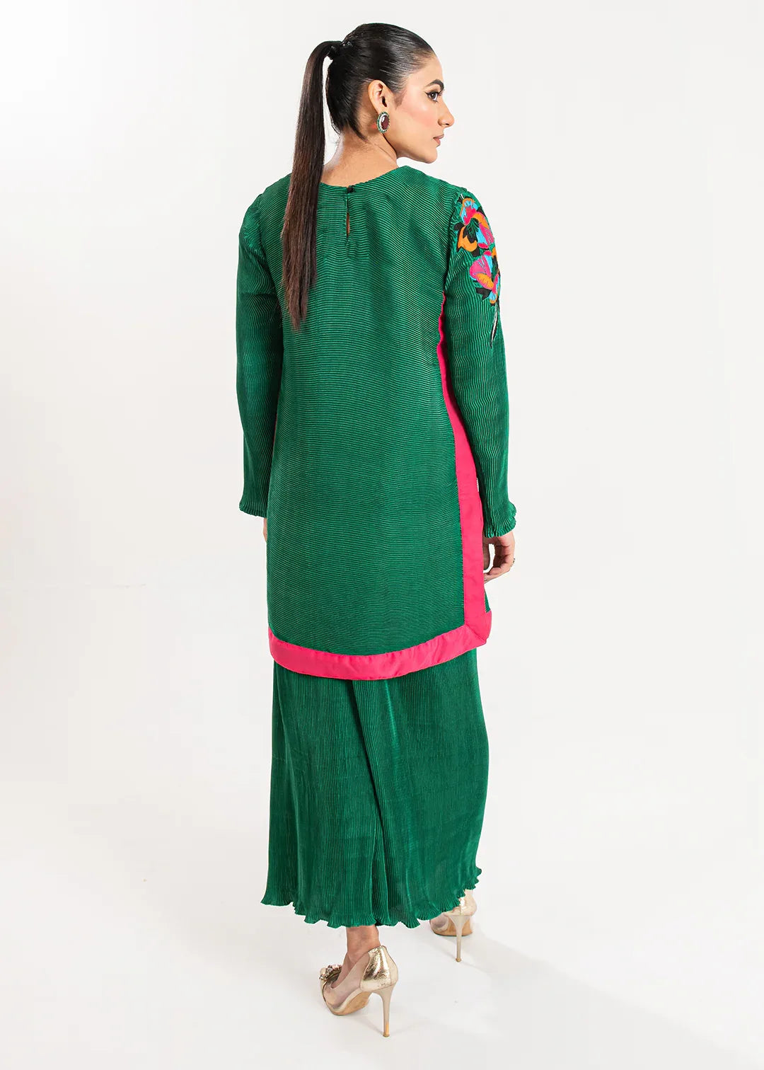 Maria Osama Khan | Claire Pleated Silk | Ivy - Rang-e-Khaas