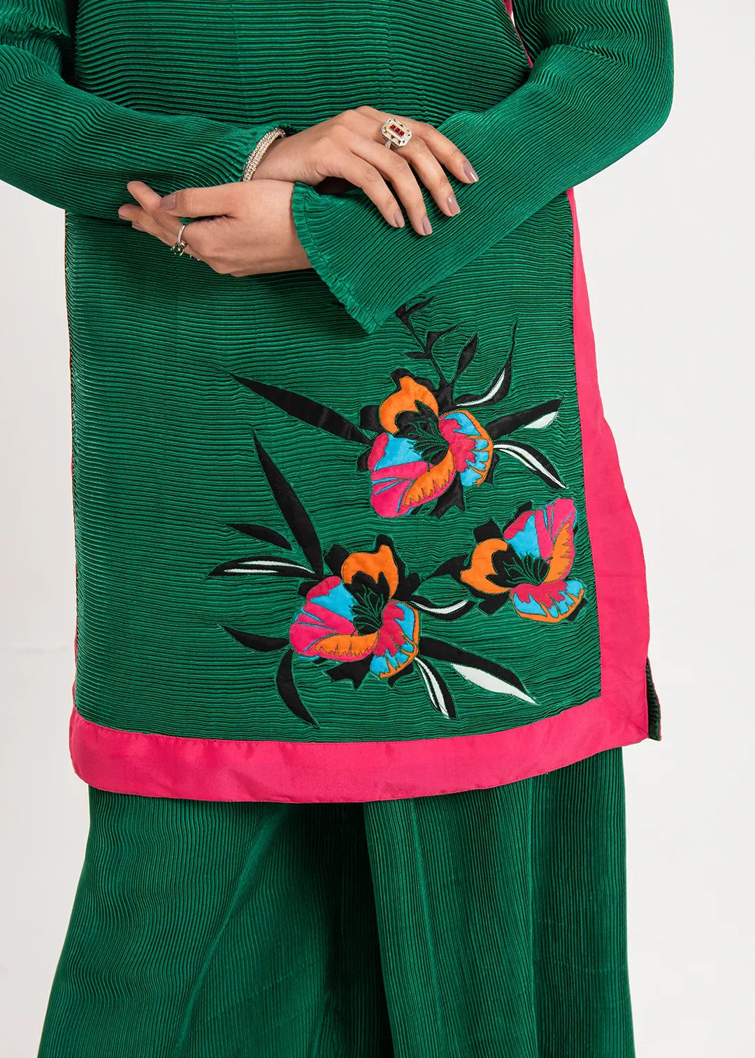 Maria Osama Khan | Claire Pleated Silk | Ivy - Rang-e-Khaas