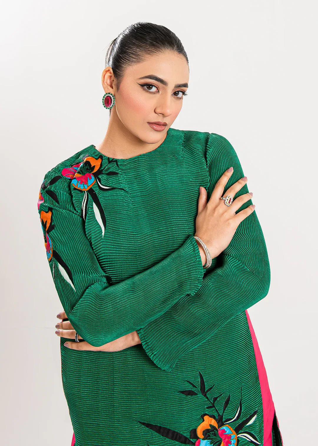 Maria Osama Khan | Claire Pleated Silk | Ivy - Rang-e-Khaas