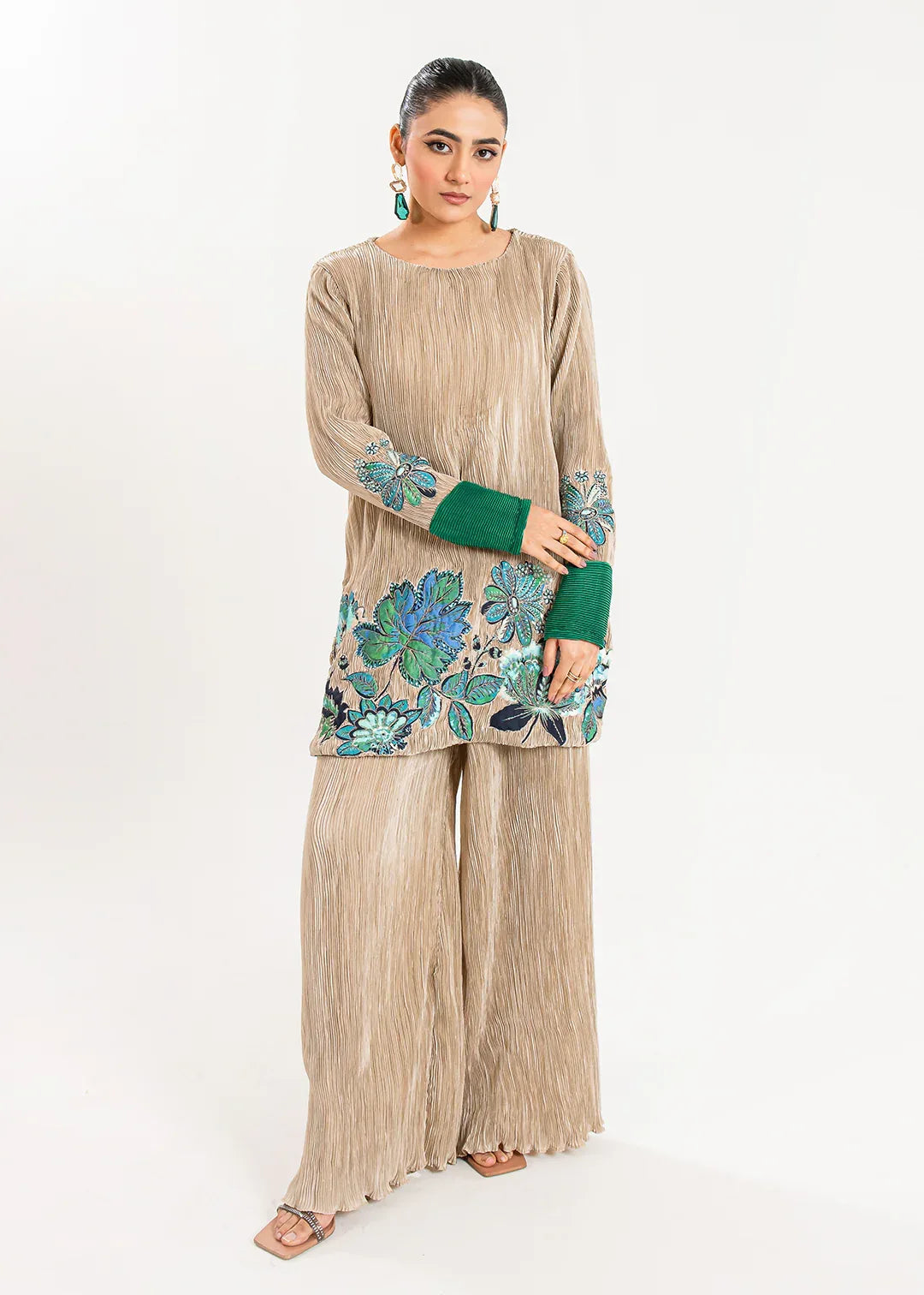 Maria Osama Khan | Claire Pleated Silk | Stardust - Rang-e-Khaas