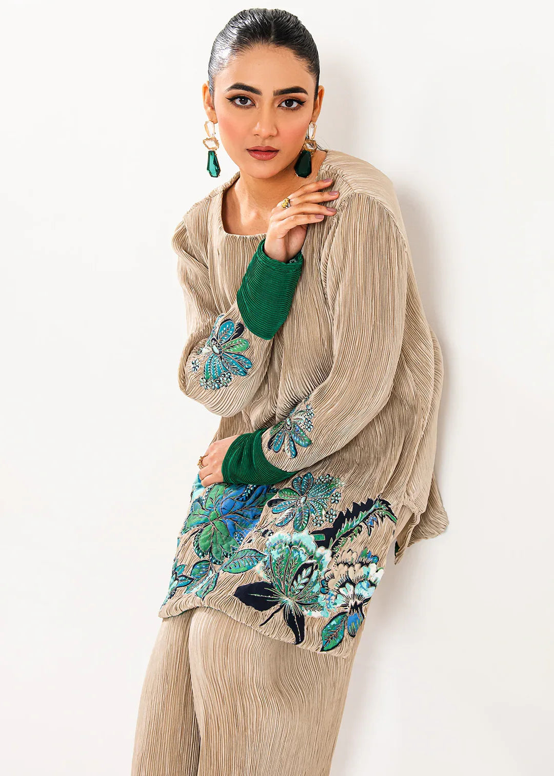 Maria Osama Khan | Claire Pleated Silk | Stardust - Rang-e-Khaas
