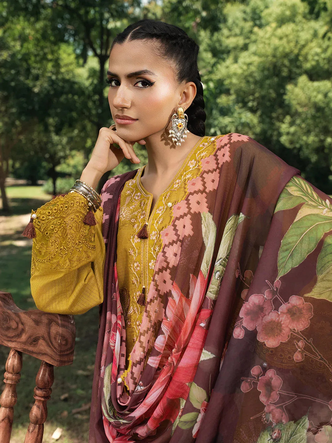 Hemstitch | The Garden Lawn | Matcha - Rang-e-Khaas