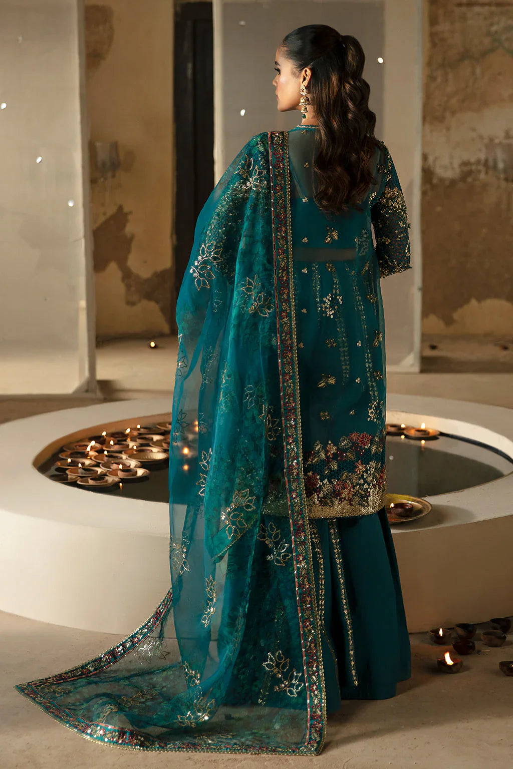 Hayat by Afrozeh Embroidered Organza 3Pc Suit AFH-24-09 MEERUB