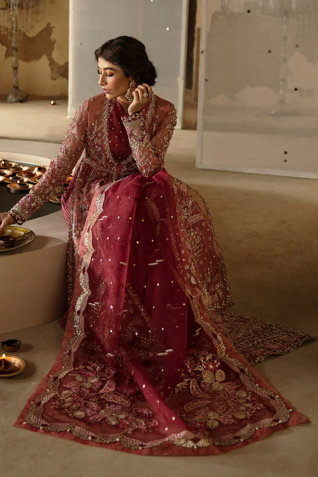 Hayat by Afrozeh Embroidered Organza 3Pc Suit AFH-24-04 MEHREEN - Rang-e-Khaas