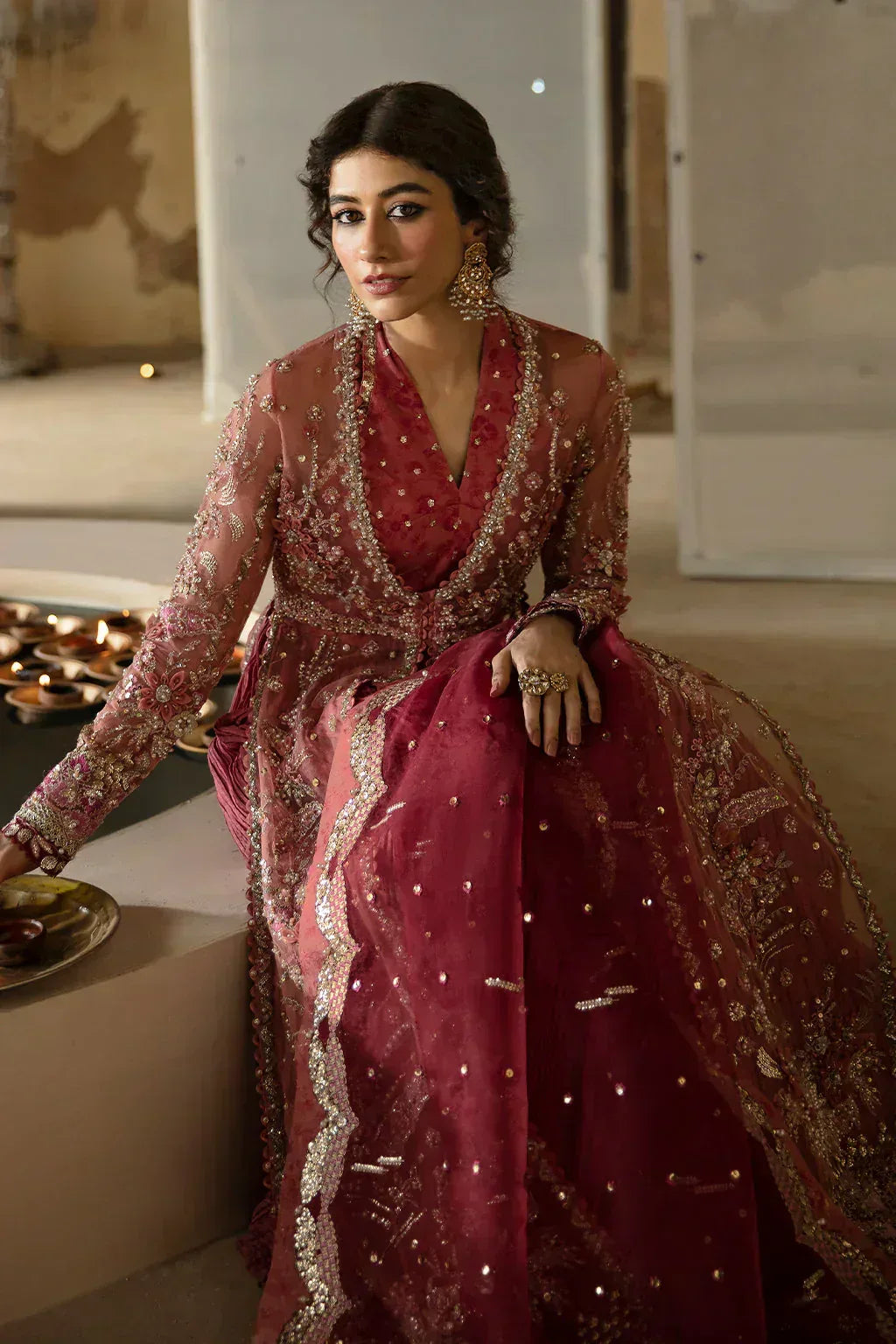 Hayat by Afrozeh Embroidered Organza 3Pc Suit AFH-24-04 MEHREEN - Rang-e-Khaas