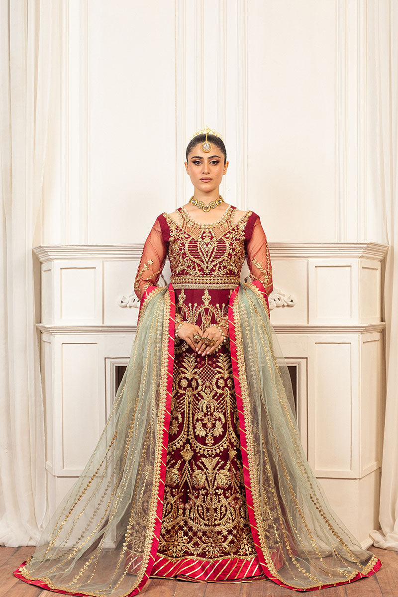 Mushq | Hemline Aura Debut Wedding Formals | SCARLET - Rang-e-Khaas