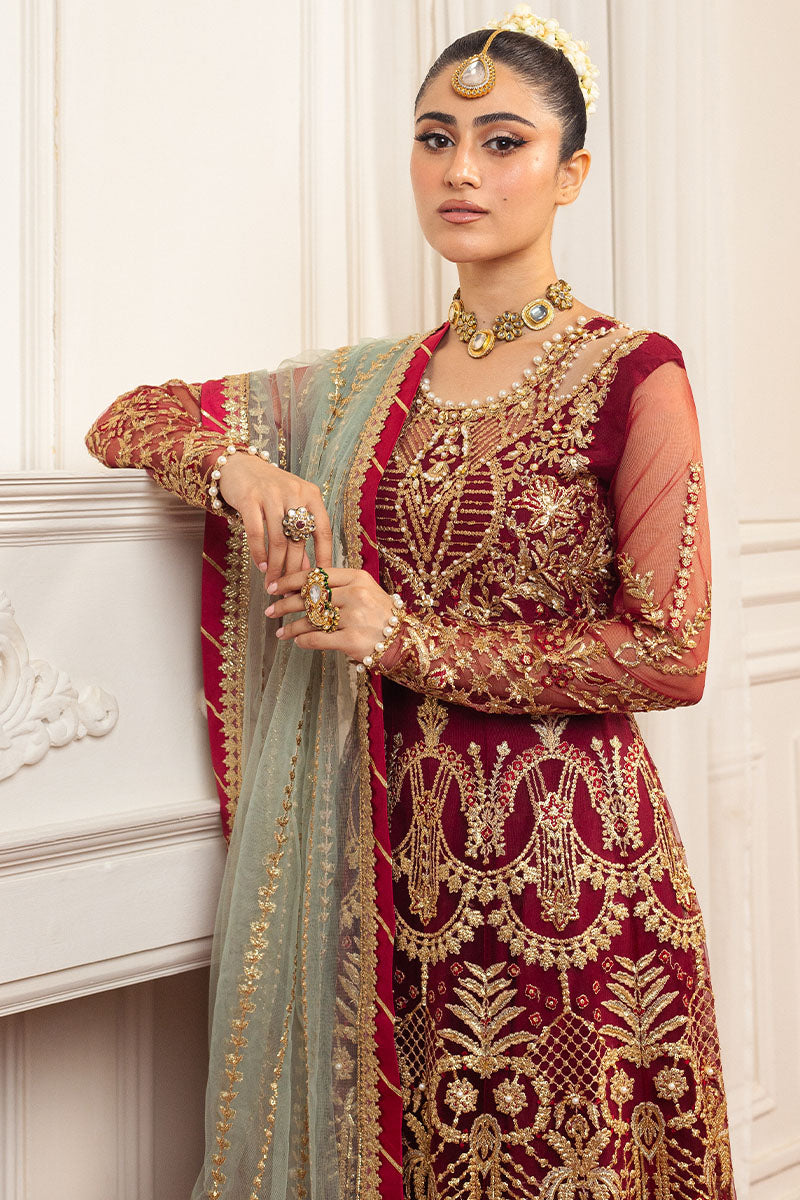 Mushq | Hemline Aura Debut Wedding Formals | SCARLET - Rang-e-Khaas
