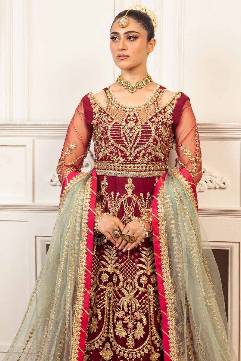 Mushq | Hemline Aura Debut Wedding Formals | SCARLET - Rang-e-Khaas