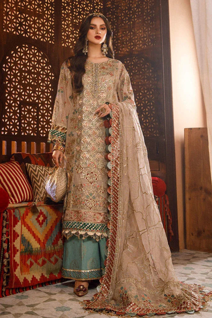 NEW MARIA B - Off White with Sea Green (BD-2507) - Rang-e-Khaas