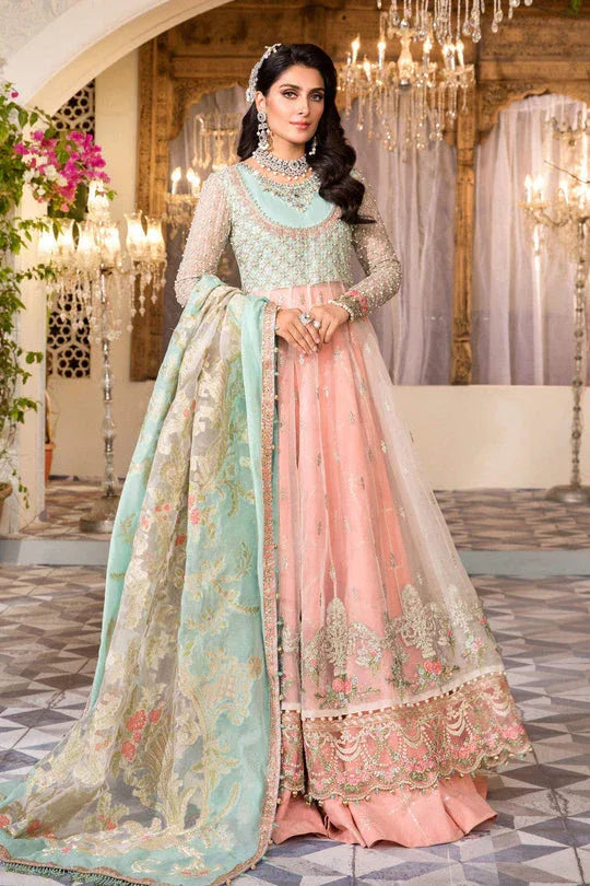 NEW MARIA B - Pearl White, Peach and Aqua (BD-2408) - Rang-e-Khaas