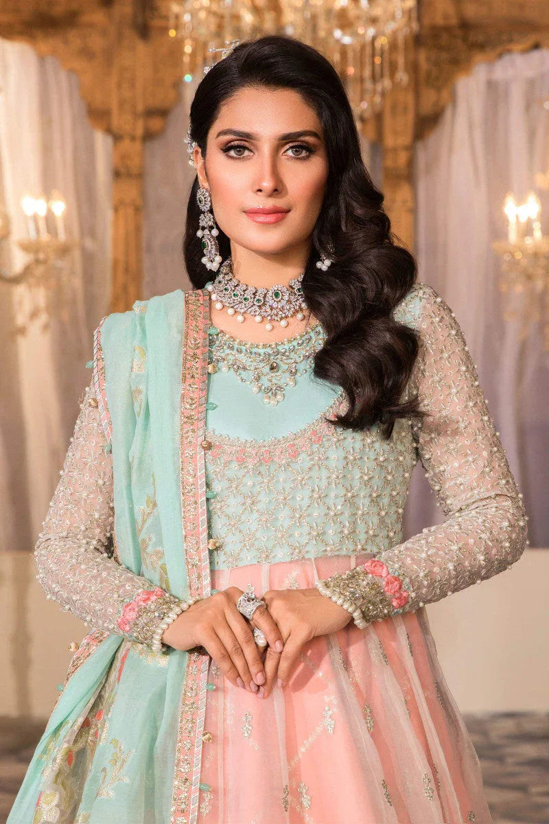 NEW MARIA B - Pearl White, Peach and Aqua (BD-2408) - Rang-e-Khaas