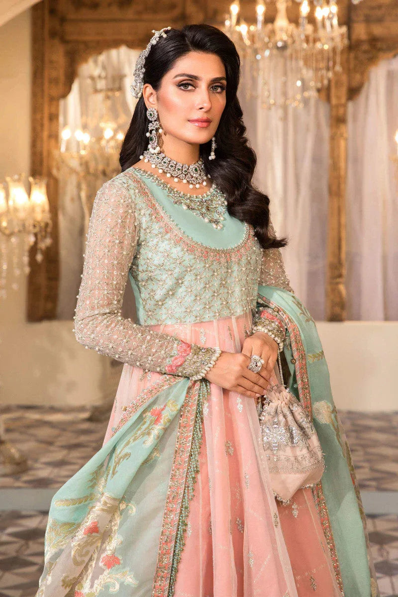 NEW MARIA B - Pearl White, Peach and Aqua (BD-2408) - Rang-e-Khaas