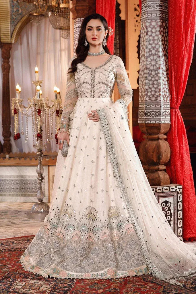 NEW MARIA B -Pearl White and Peachy Silver (BD-2502) - Rang-e-Khaas