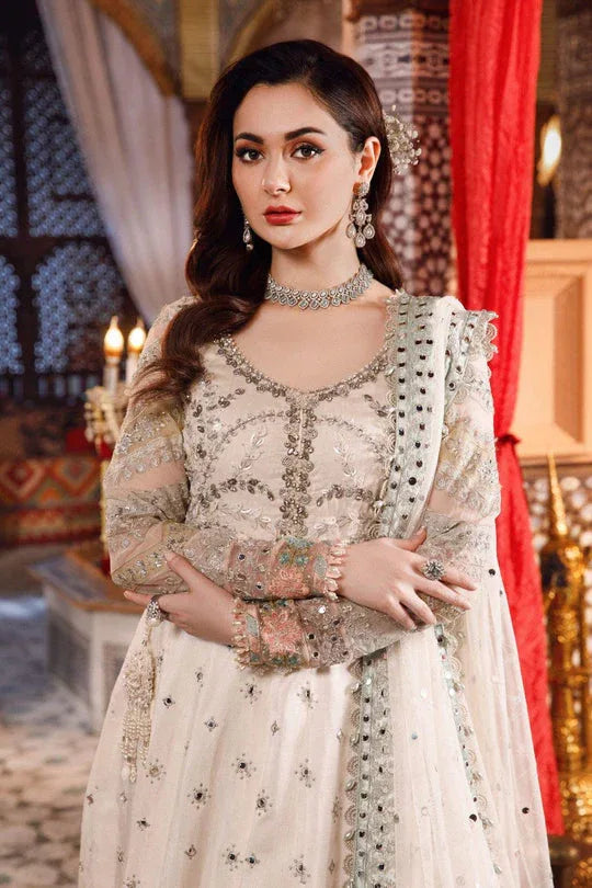 NEW MARIA B -Pearl White and Peachy Silver (BD-2502) - Rang-e-Khaas