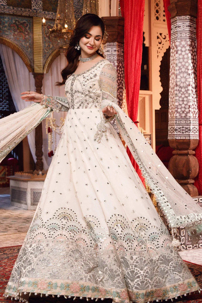 NEW MARIA B -Pearl White and Peachy Silver (BD-2502) - Rang-e-Khaas