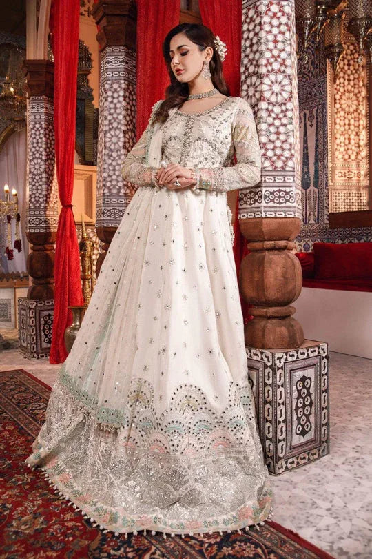 NEW MARIA B -Pearl White and Peachy Silver (BD-2502) - Rang-e-Khaas