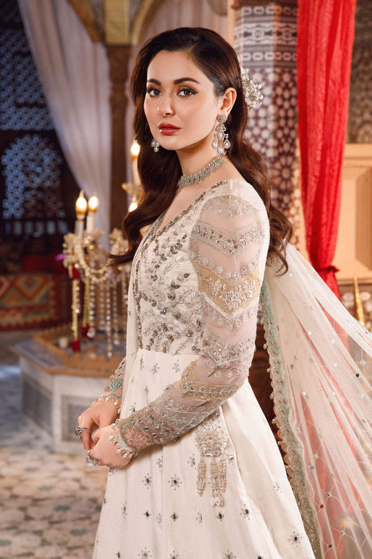 NEW MARIA B -Pearl White and Peachy Silver (BD-2502) - Rang-e-Khaas