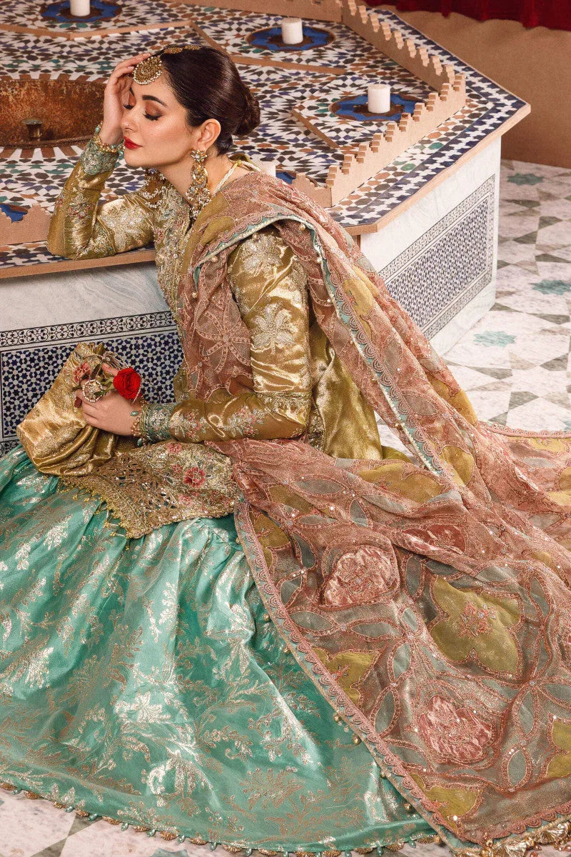 NEW MARIA B -Salmon and Leaf Green - Rang-e-Khaas
