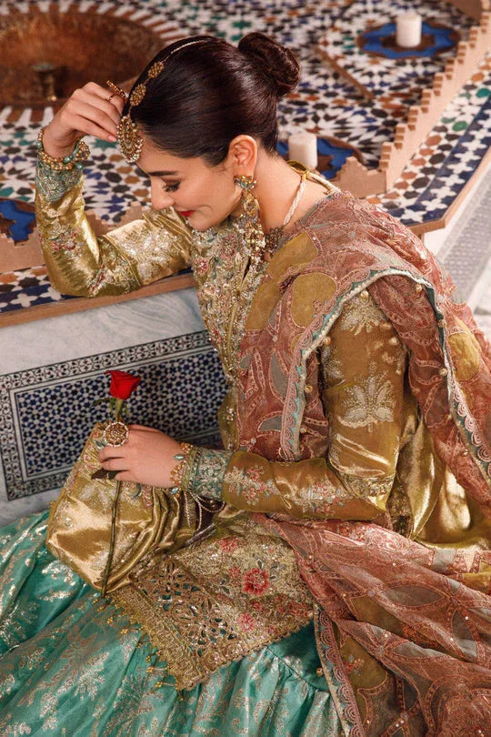NEW MARIA B -Salmon and Leaf Green - Rang-e-Khaas