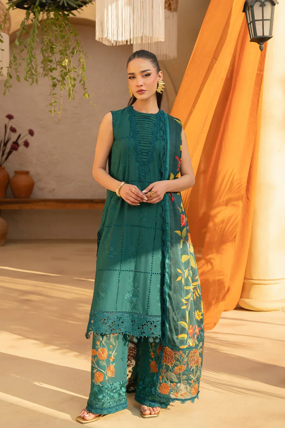 Saira Rizwan | Luxury Lawn 25 | LIRA-SRL25-10 - Rang-e-Khaas