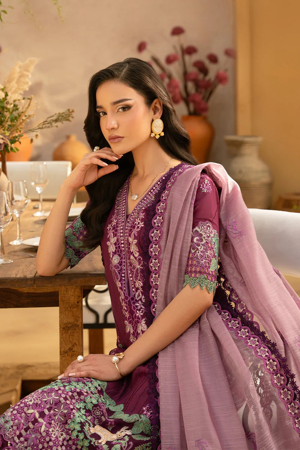 Saira Rizwan | Luxury Lawn 25 | VALERIE-SRL25-11 - Rang-e-Khaas