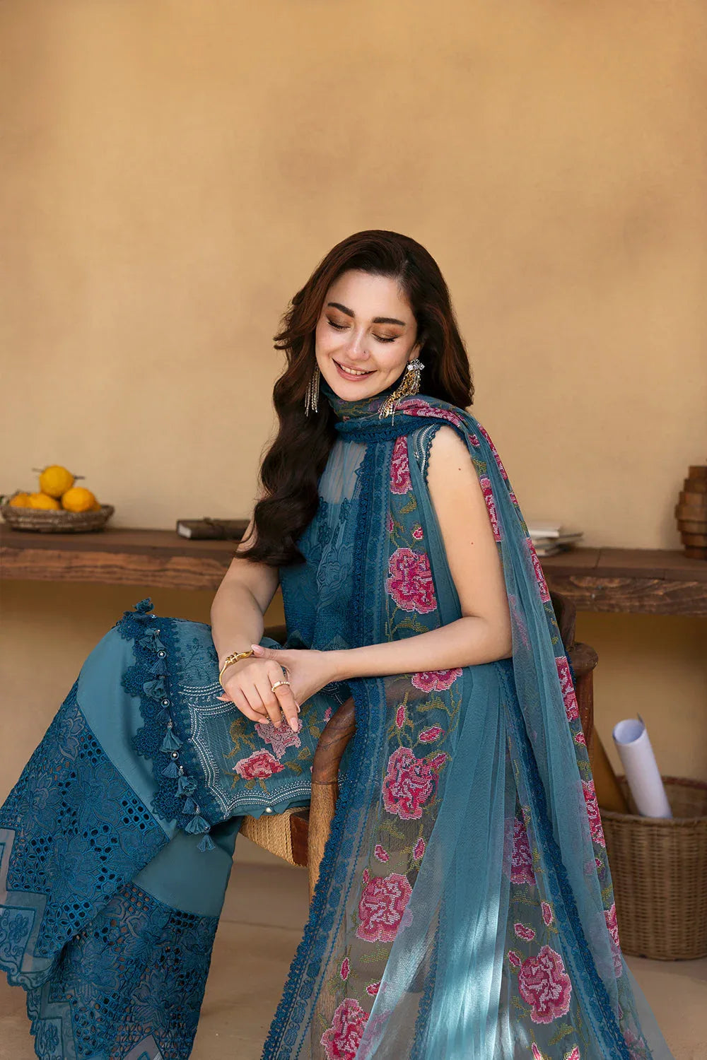 Saira Rizwan | Luxury Lawn 25 | ALMA-SRL25-12 - Rang-e-Khaas