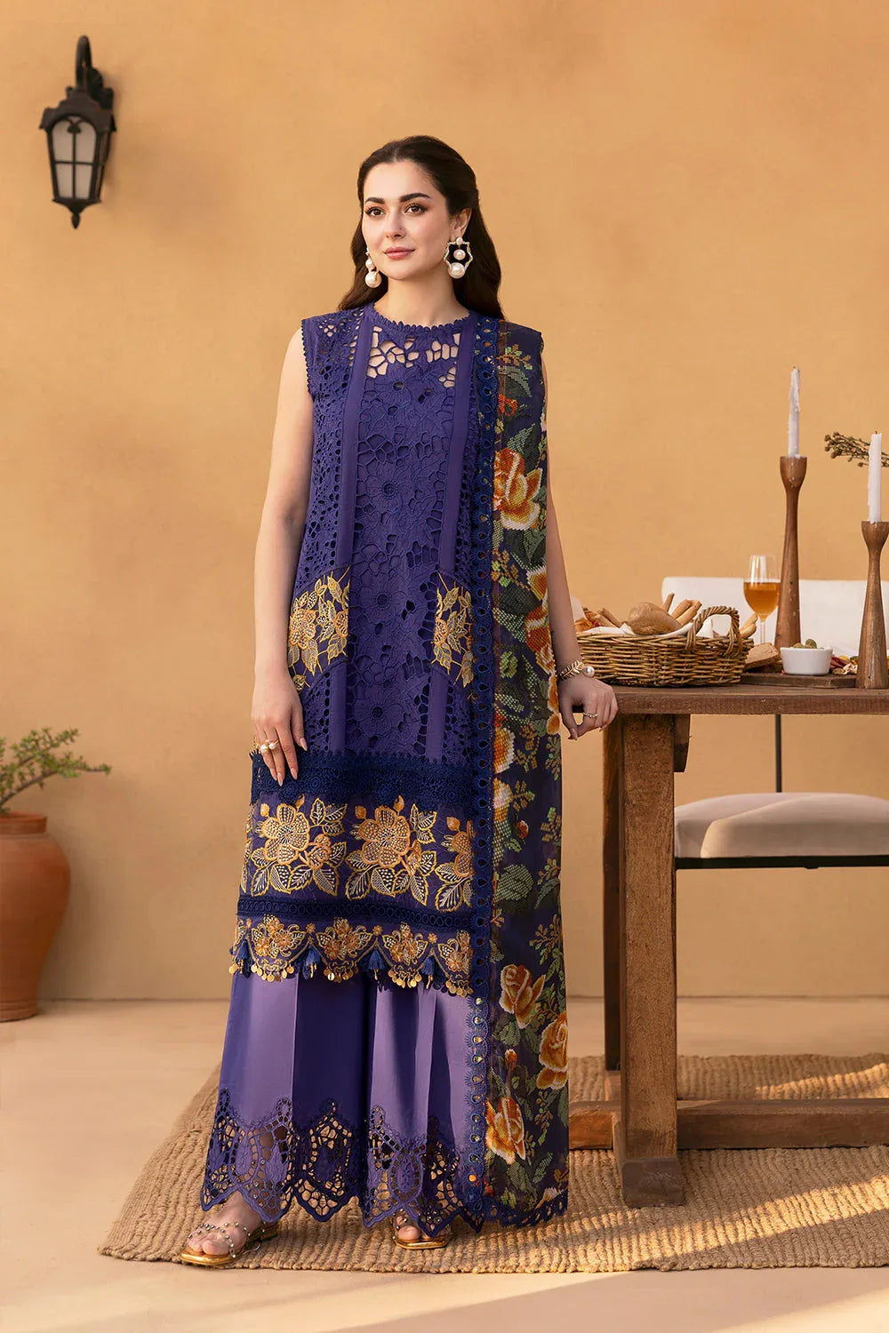 Saira Rizwan | Luxury Lawn 25 | AIMEE-SRL25-01 - Rang-e-Khaas