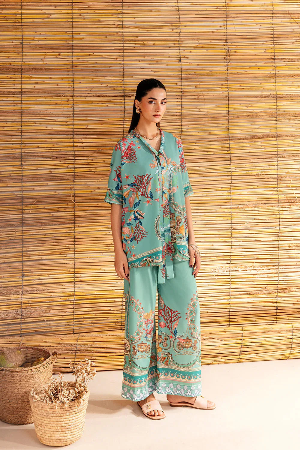 Saira Rizwan | Silk Coords 25 | COASTAL CHARM - SRSP-25-01 - Rang-e-Khaas