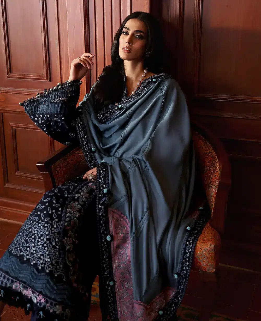 Republic Womenswear | Noemei Luxury Shawl 23 | NWU23-D5-B - Rang-e-Khaas