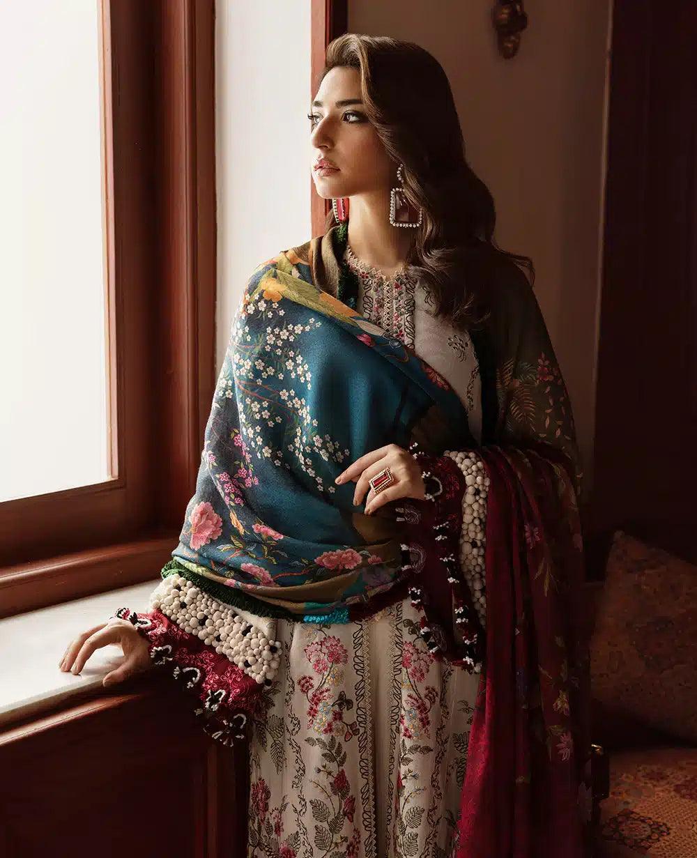 Republic Womenswear | Noemei Luxury Shawl 23 | NWU23-D8-B - Rang-e-Khaas
