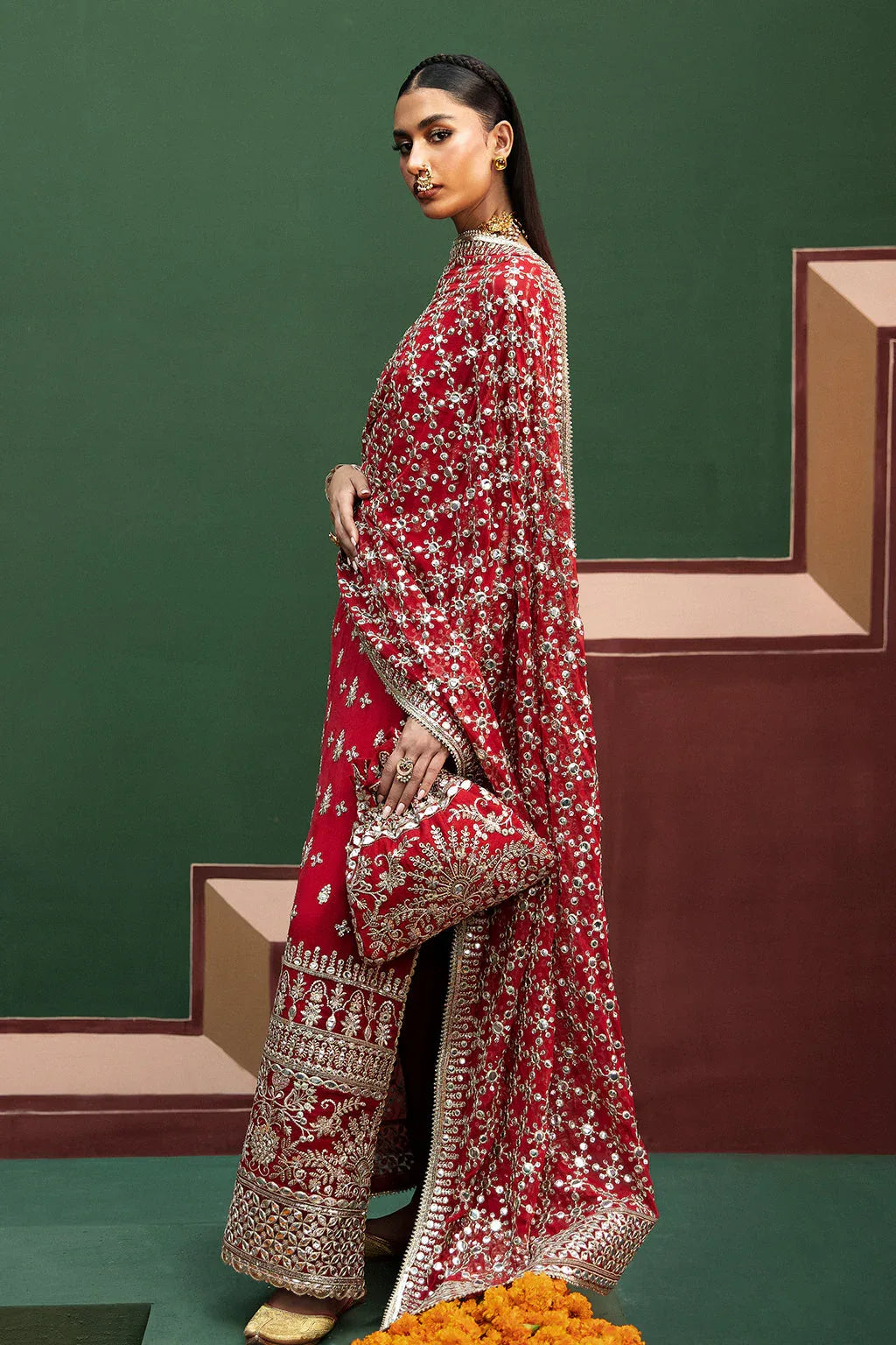 Afrozeh Shehnai Wedding Formal 3Pc Suit AFS-24-02 Nishat - Rang-e-Khaas