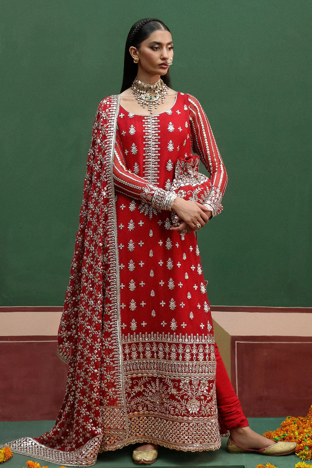 Afrozeh Shehnai Wedding Formal 3Pc Suit AFS-24-02 Nishat - Rang-e-Khaas