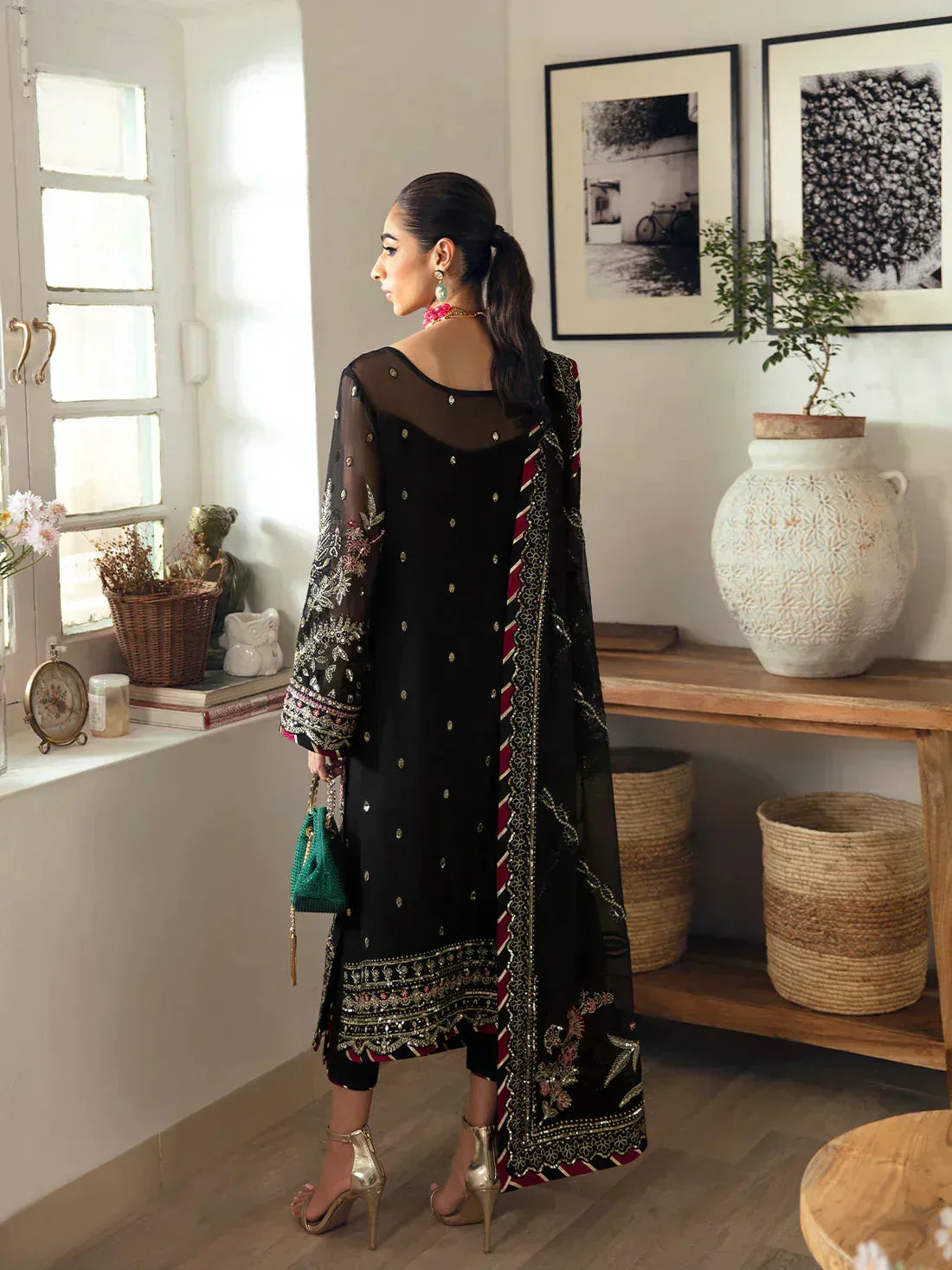 Gulaal | Embroidered Chiffon 23 | NOIR GL-EC-23V1-06 - Rang-e-Khaas