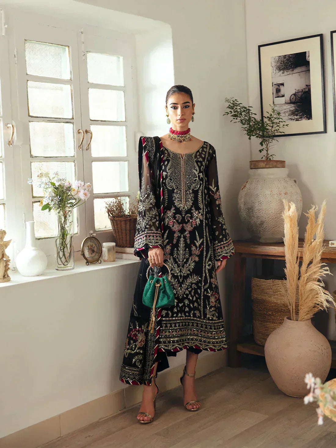 Gulaal | Embroidered Chiffon 23 | NOIR GL-EC-23V1-06 - Rang-e-Khaas