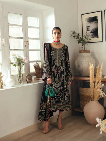 Gulaal | Embroidered Chiffon 23 | NOIR GL-EC-23V1-06 - Rang-e-Khaas