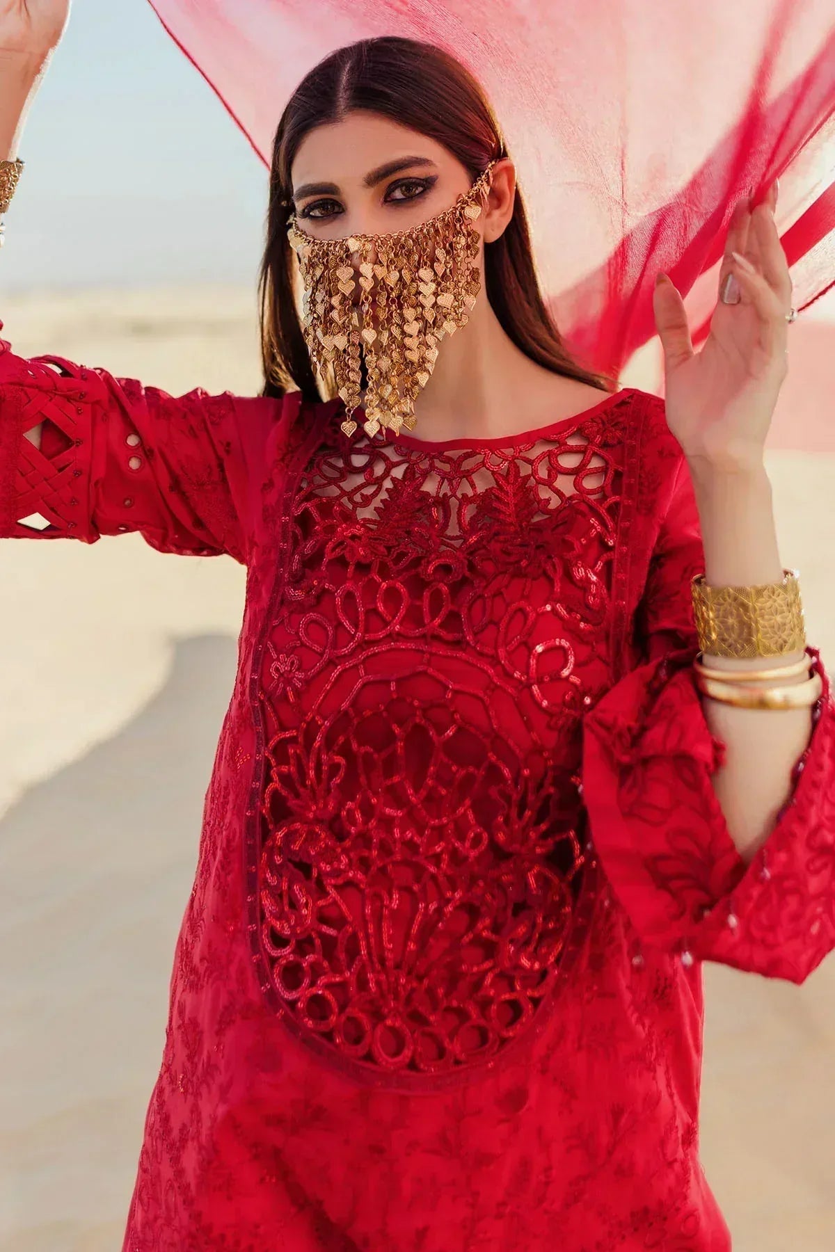 Nureh | Sehra Swiss Voil Lawn | AURORA - NE-79 - Rang-e-Khaas