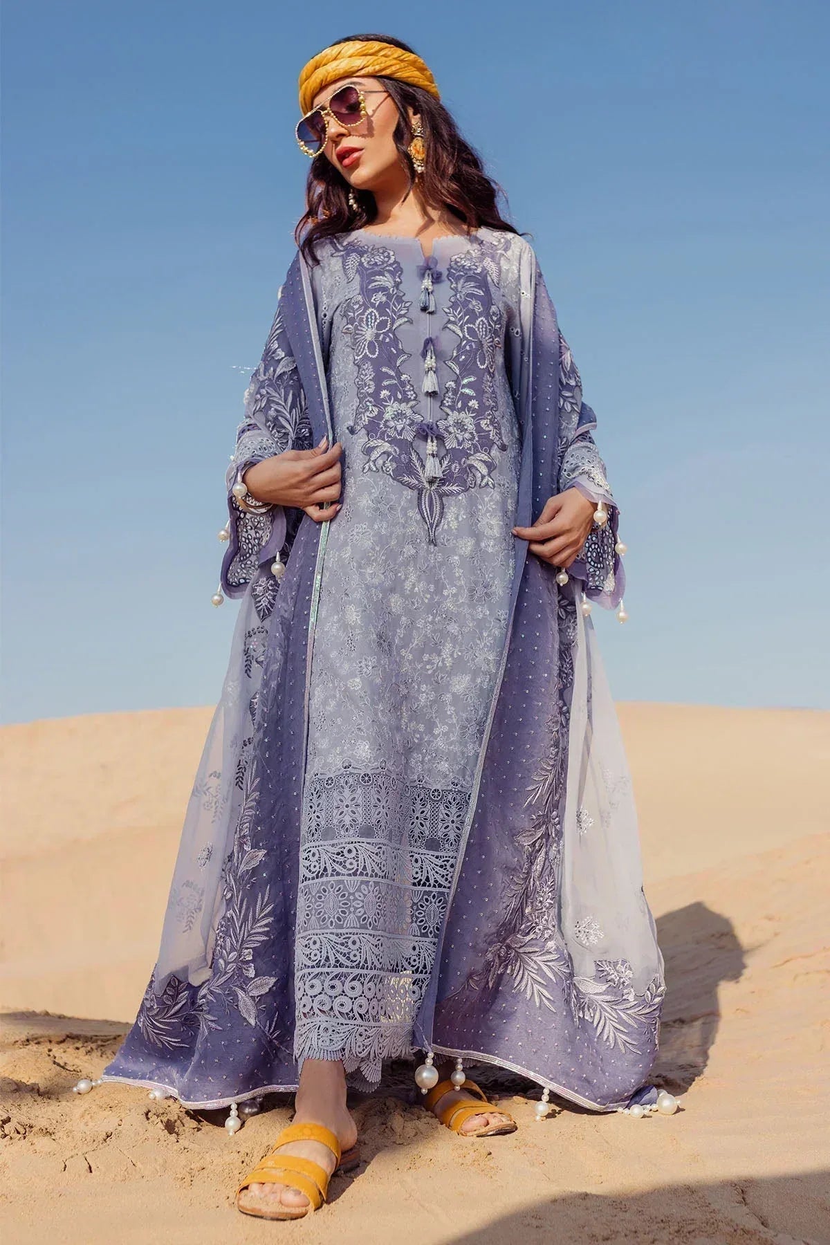Nureh | Sehra Swiss Voil Lawn | CAMEO - NE-80 - Rang-e-Khaas